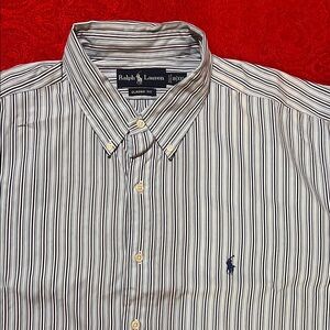 Ralph Lauren Classic Fit Stripe Button Down Shirt Men 18 XXL